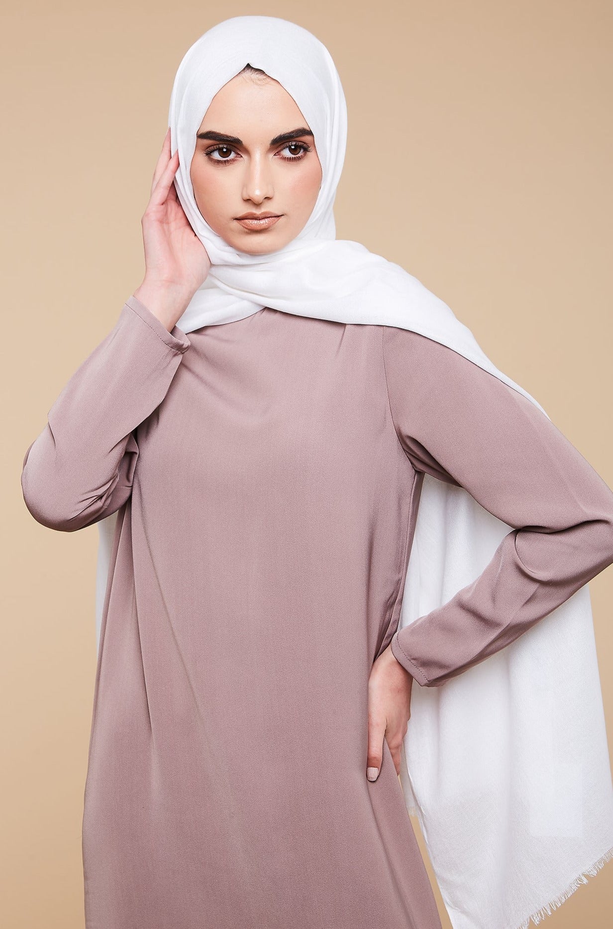 Ice White Lenzing Modal Hijab - CAVE