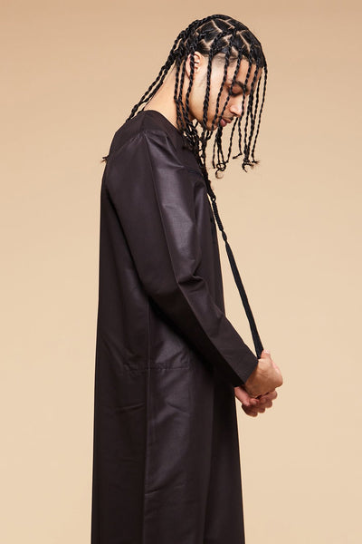 Ink Black Emirati Omani Thobe - CAVE