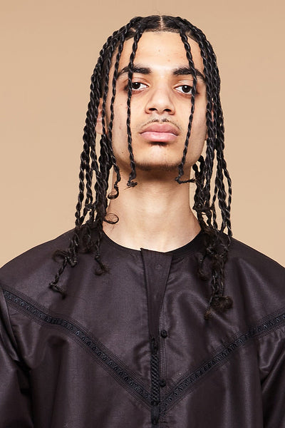 Ink Black Emirati Omani Thobe - CAVE