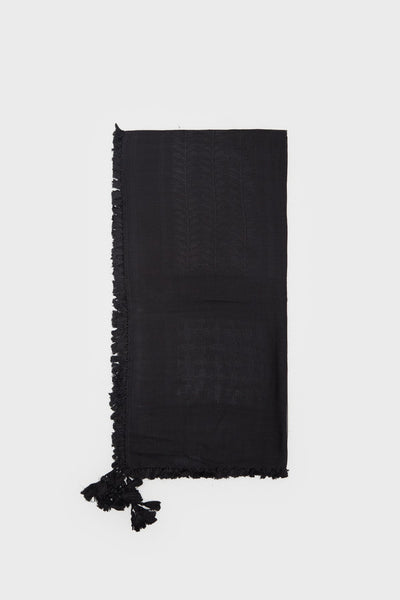 Jet Black Bamboo Keffiyeh Scarf - CAVE