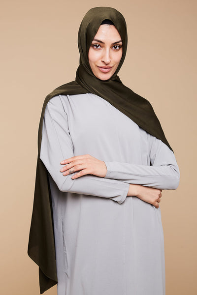 Khaki Grain Satin Hijab - CAVE