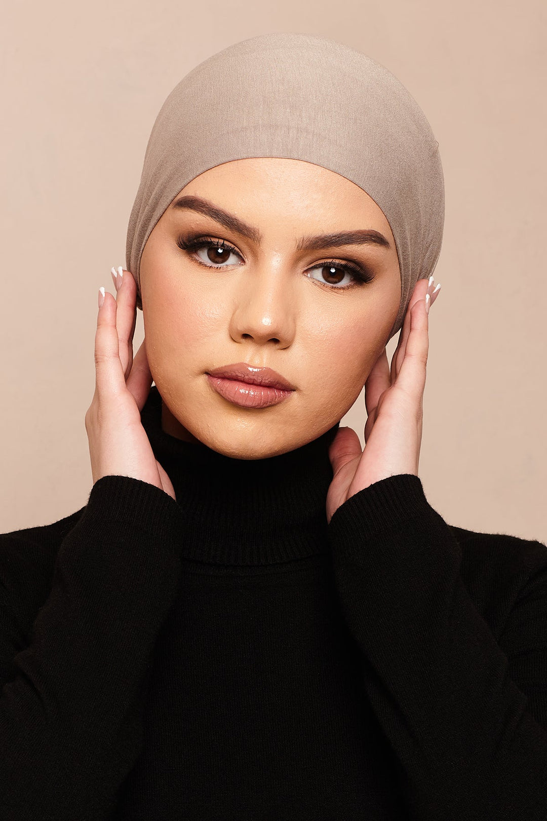Latte Bamboo Jersey Hijab Cap - CAVE