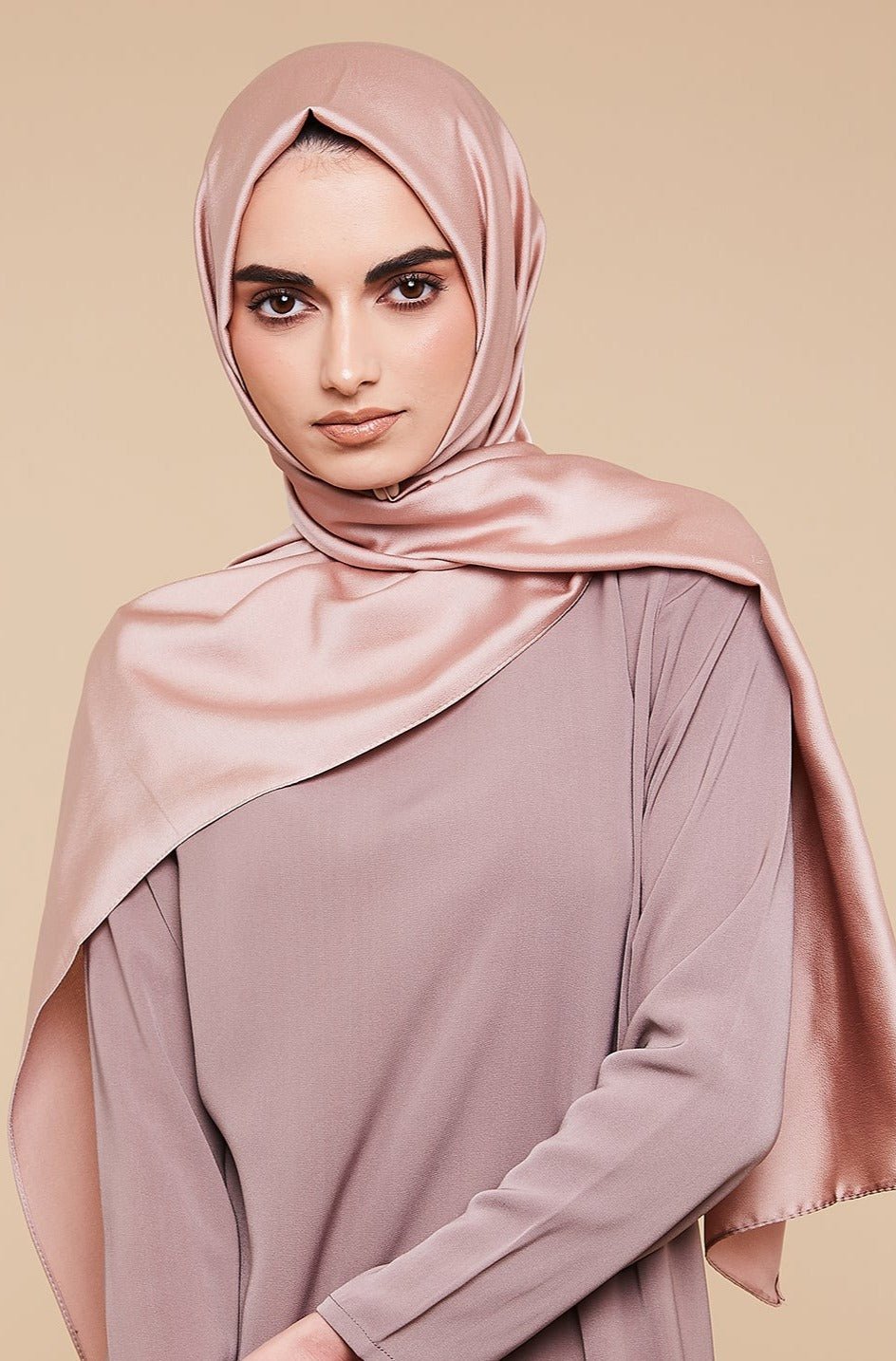 Latte Grain Satin Hijab - CAVE