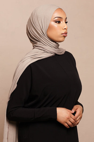 Latte Soft Bamboo Jersey Hijab - CAVE