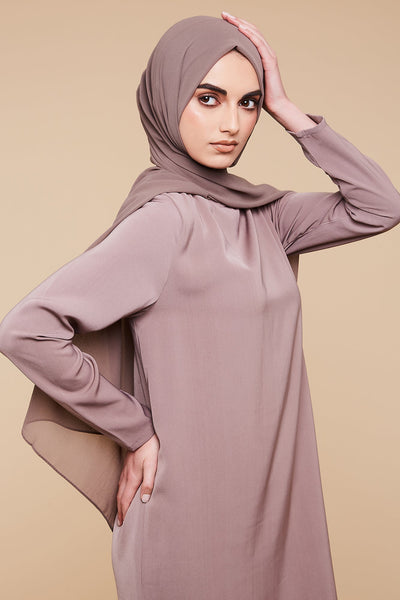 Latte Soft Crepe Chiffon Hijab - CAVE