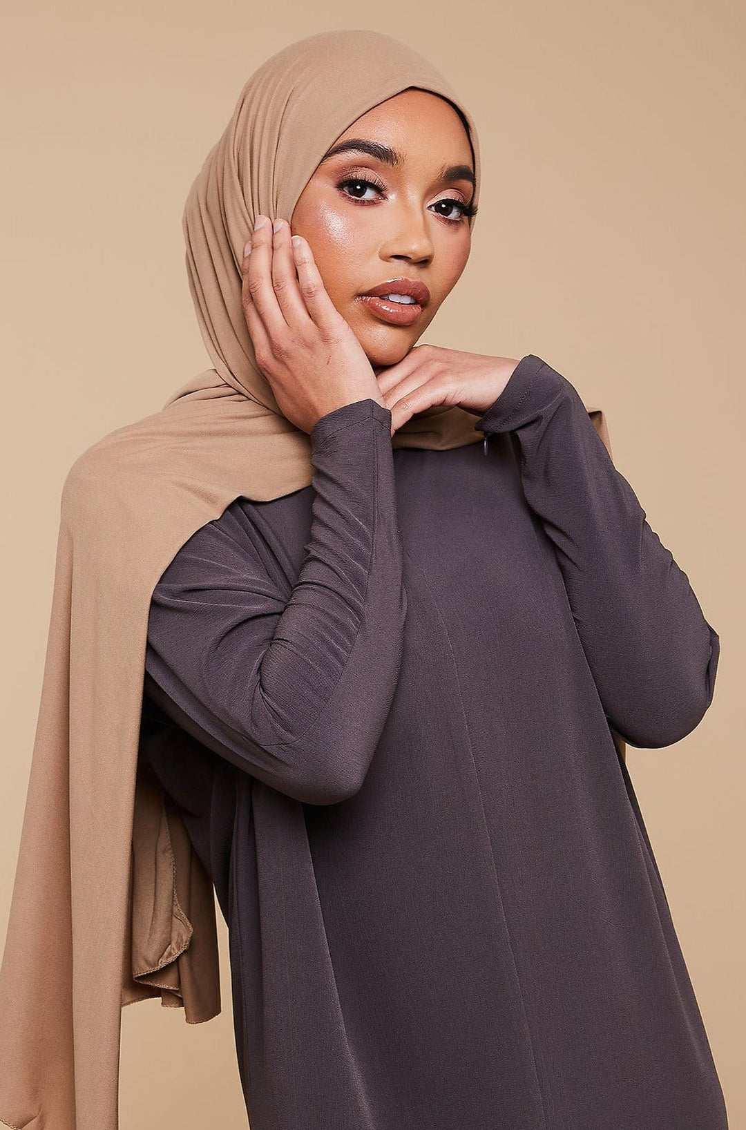 Latte Soft Jersey Hijab - CAVE