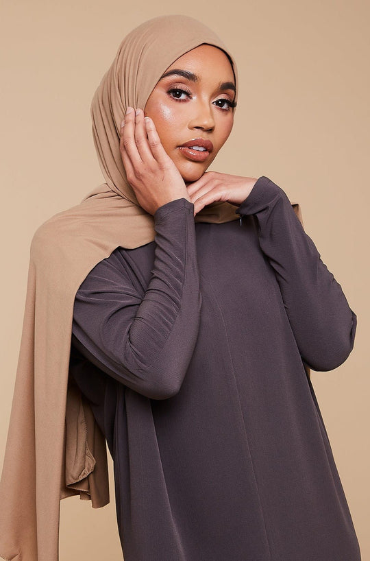 Latte Soft Jersey Hijab - CAVE