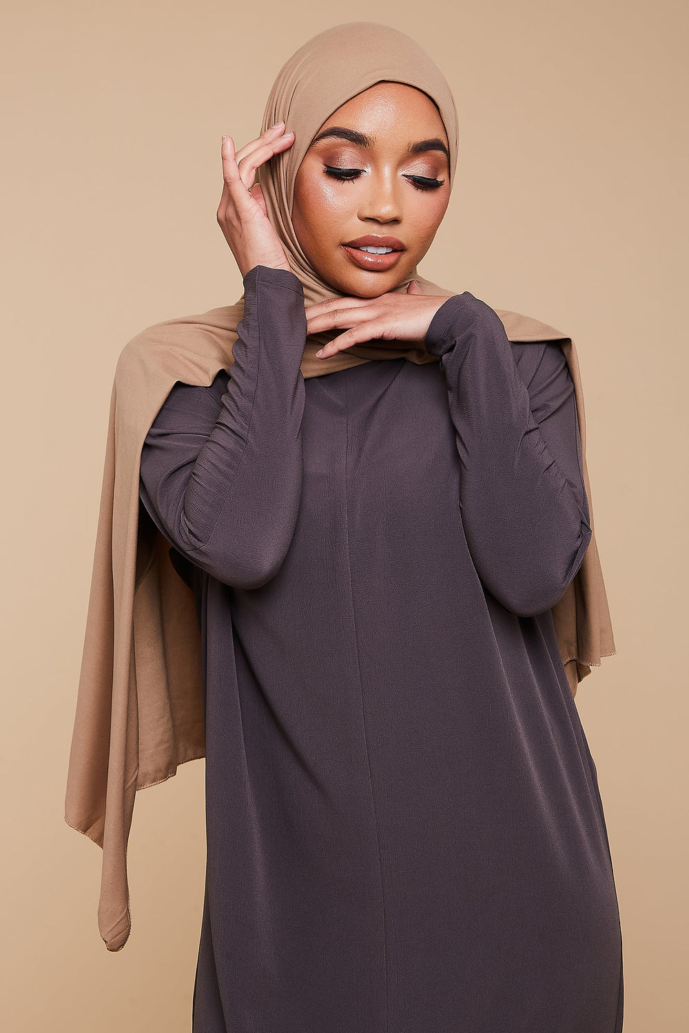Latte Soft Jersey Hijab - CAVE