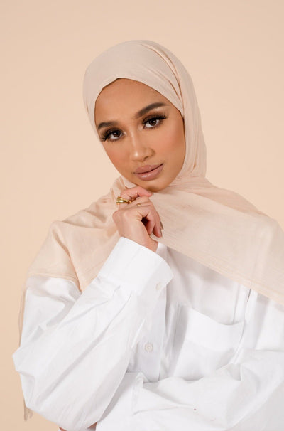 Lemon Meringue Cotton & Silk Hijab - CAVE