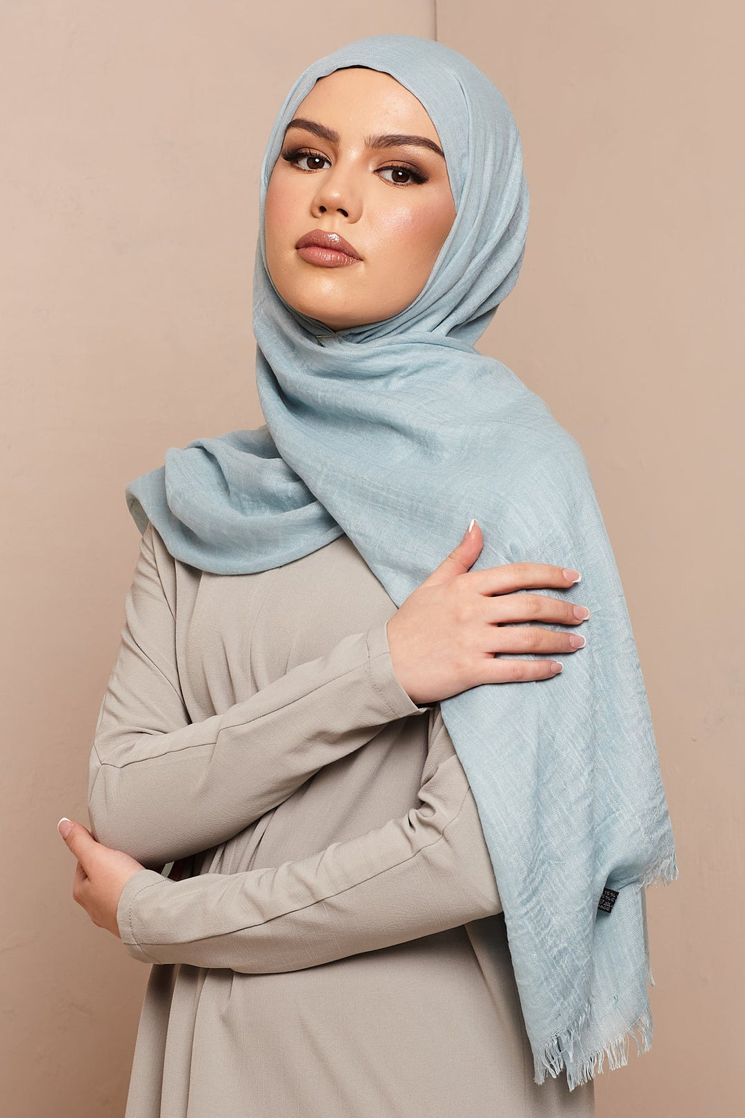 Light Blue Cotton & Wool Hijab - CAVE