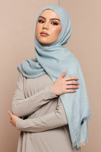 Light Blue Cotton & Wool Hijab - CAVE