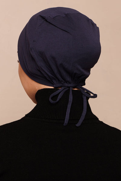 Maritime Blue Bamboo Jersey Hijab Cap - CAVE