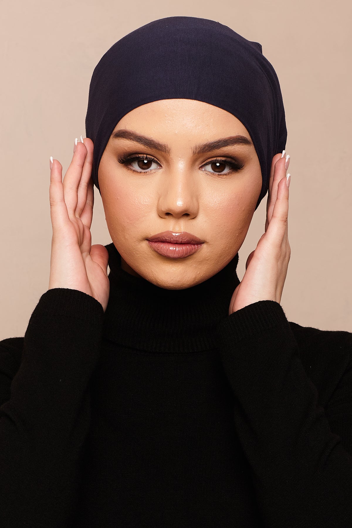 Maritime Blue Bamboo Jersey Hijab Cap - CAVE