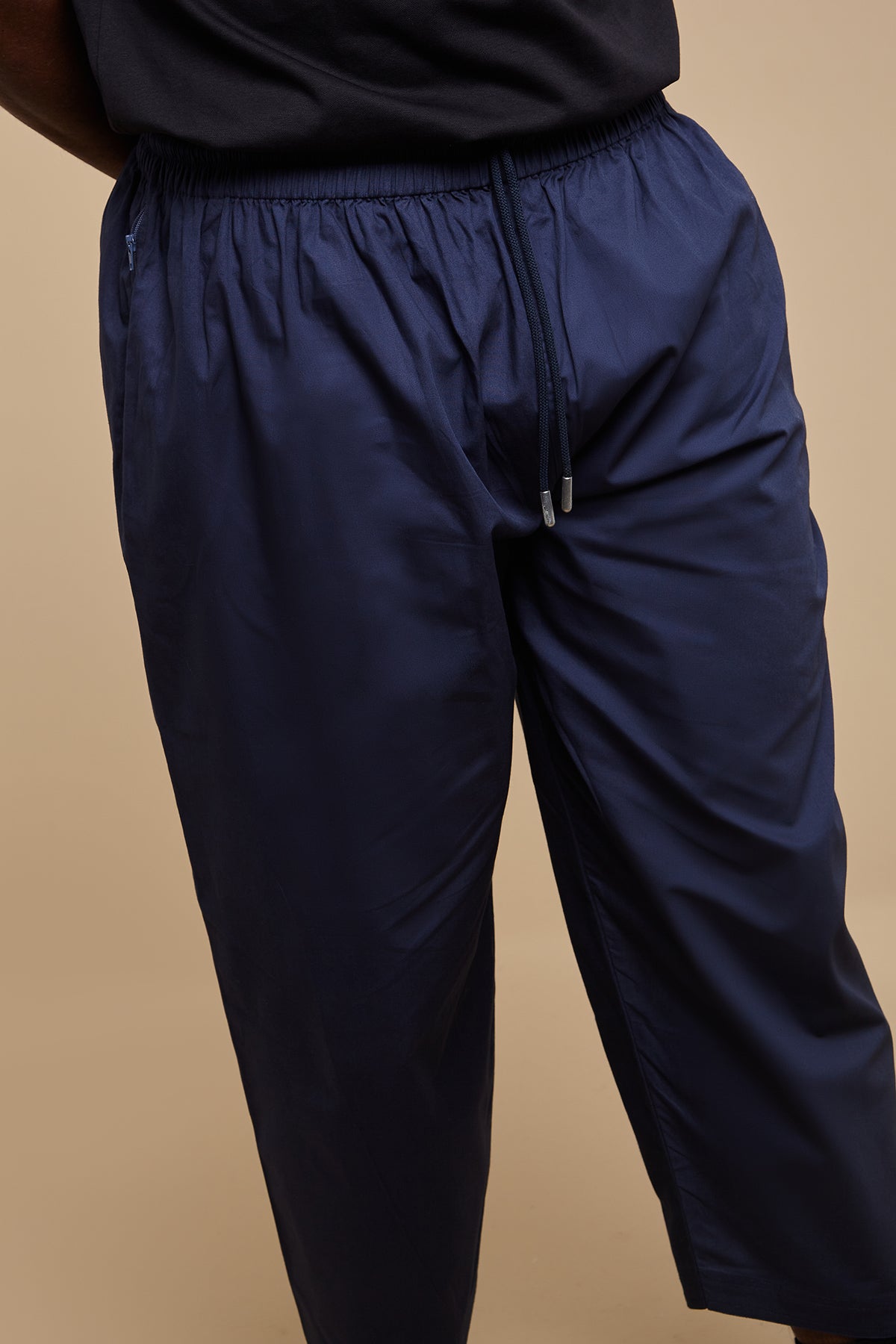 Maritime Blue Wide Leg Cotton Trousers - CAVE