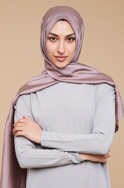 Mocca Grain Satin Hijab - CAVE