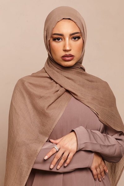 Mocha Cotton & Silk Hijab - CAVE