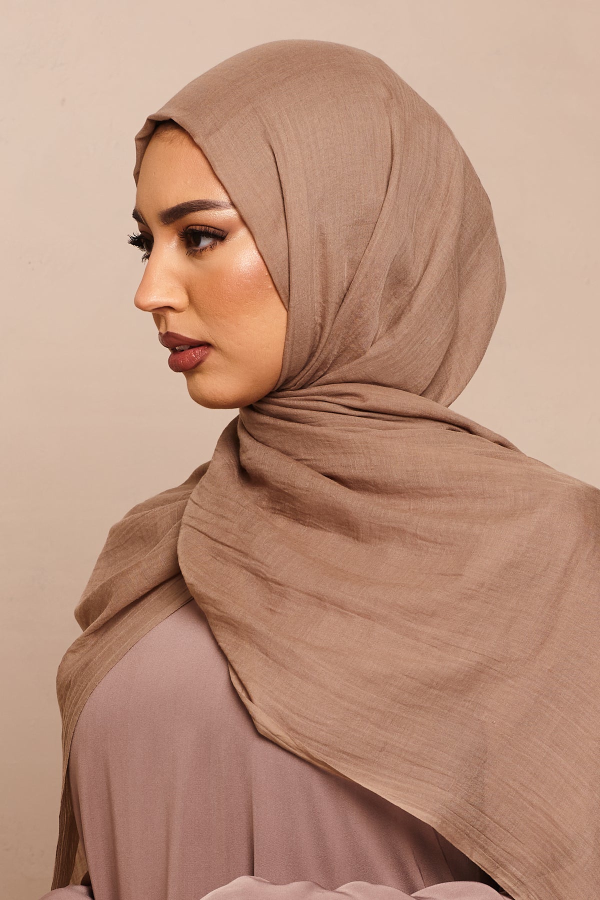 Mocha Cotton & Silk Hijab - CAVE