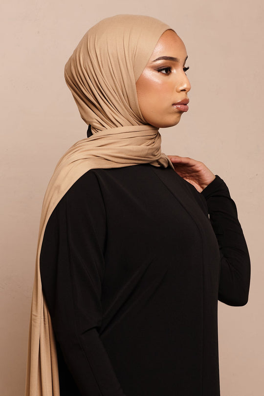 Mocha Meringue Bamboo Jersey Hijab - CAVE