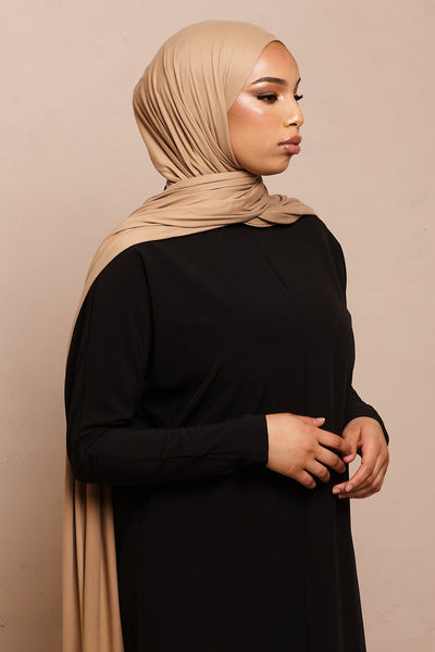 Mocha Meringue Bamboo Jersey Hijab - CAVE