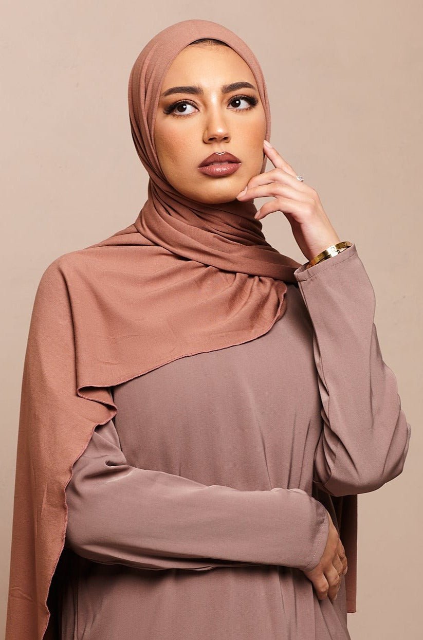 Mocha Mousse Bamboo Jersey Hijab - CAVE