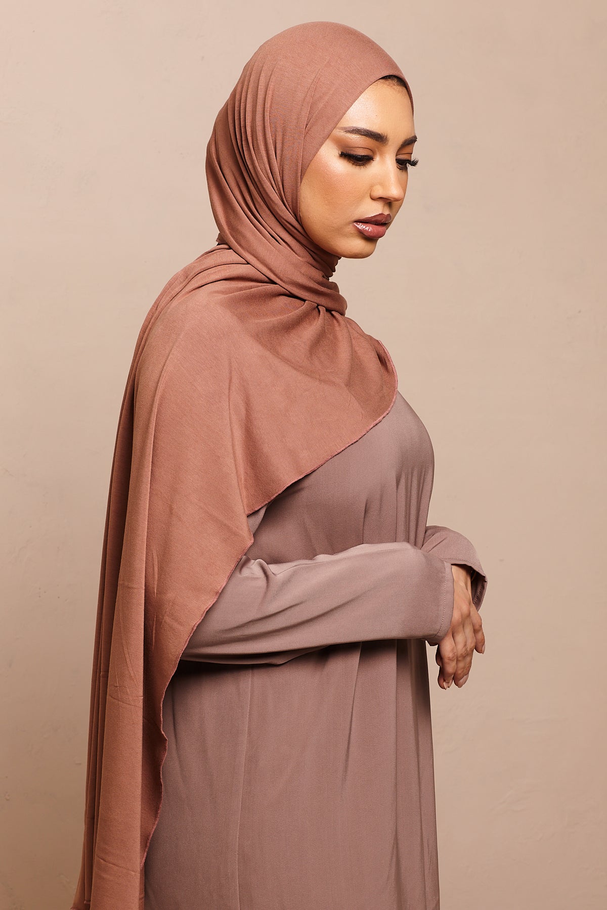 Mocha Mousse Bamboo Jersey Hijab - CAVE