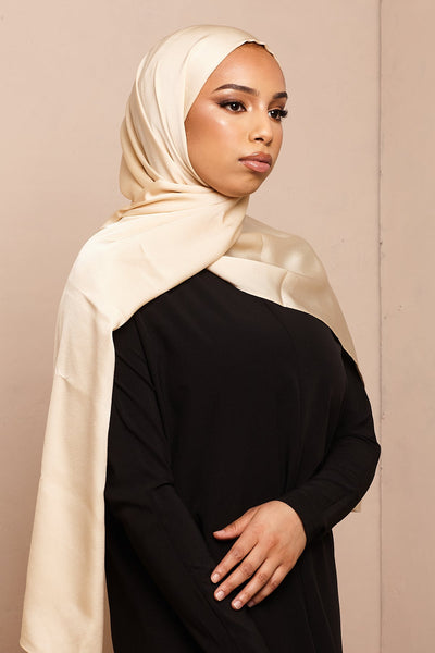 Nude Grain Satin Hijab - CAVE