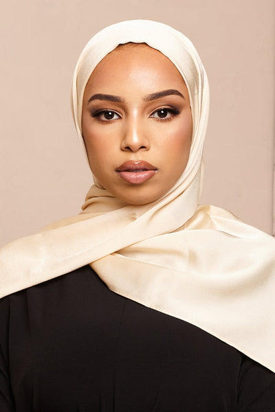 Nude Grain Satin Hijab - CAVE