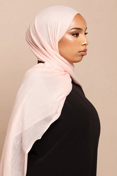 Nude Pink Cotton & Silk Hijab - CAVE