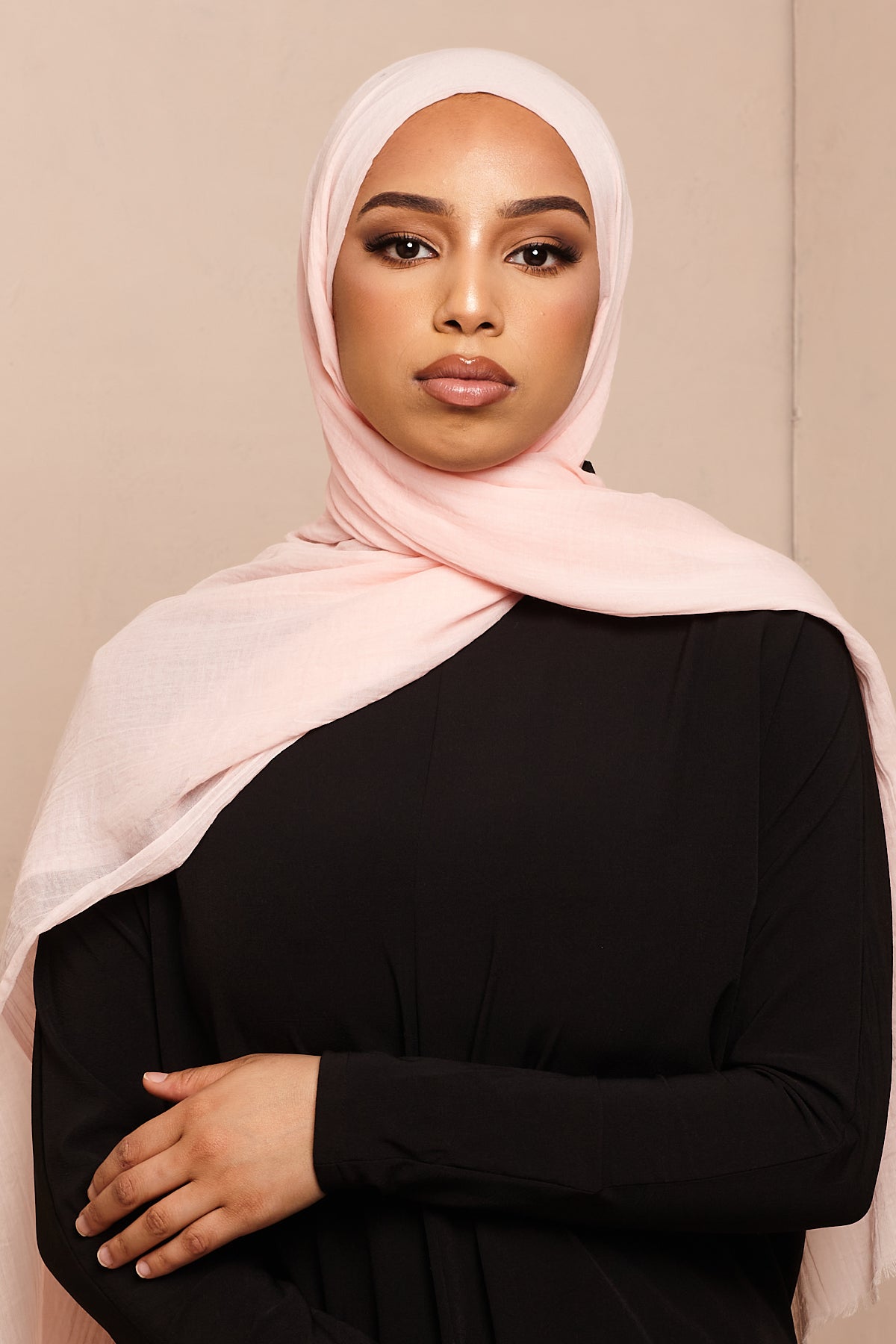 Nude Pink Cotton & Silk Hijab - CAVE