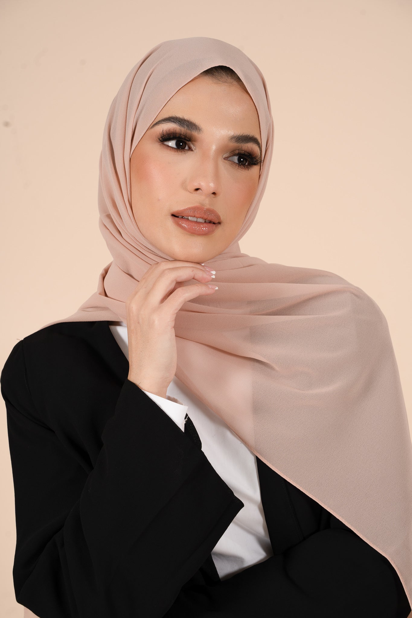 Nude Soft Crepe Hijab - CAVE