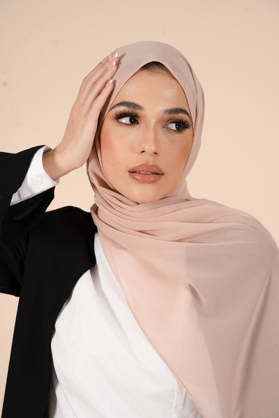 Nude Soft Crepe Hijab - CAVE