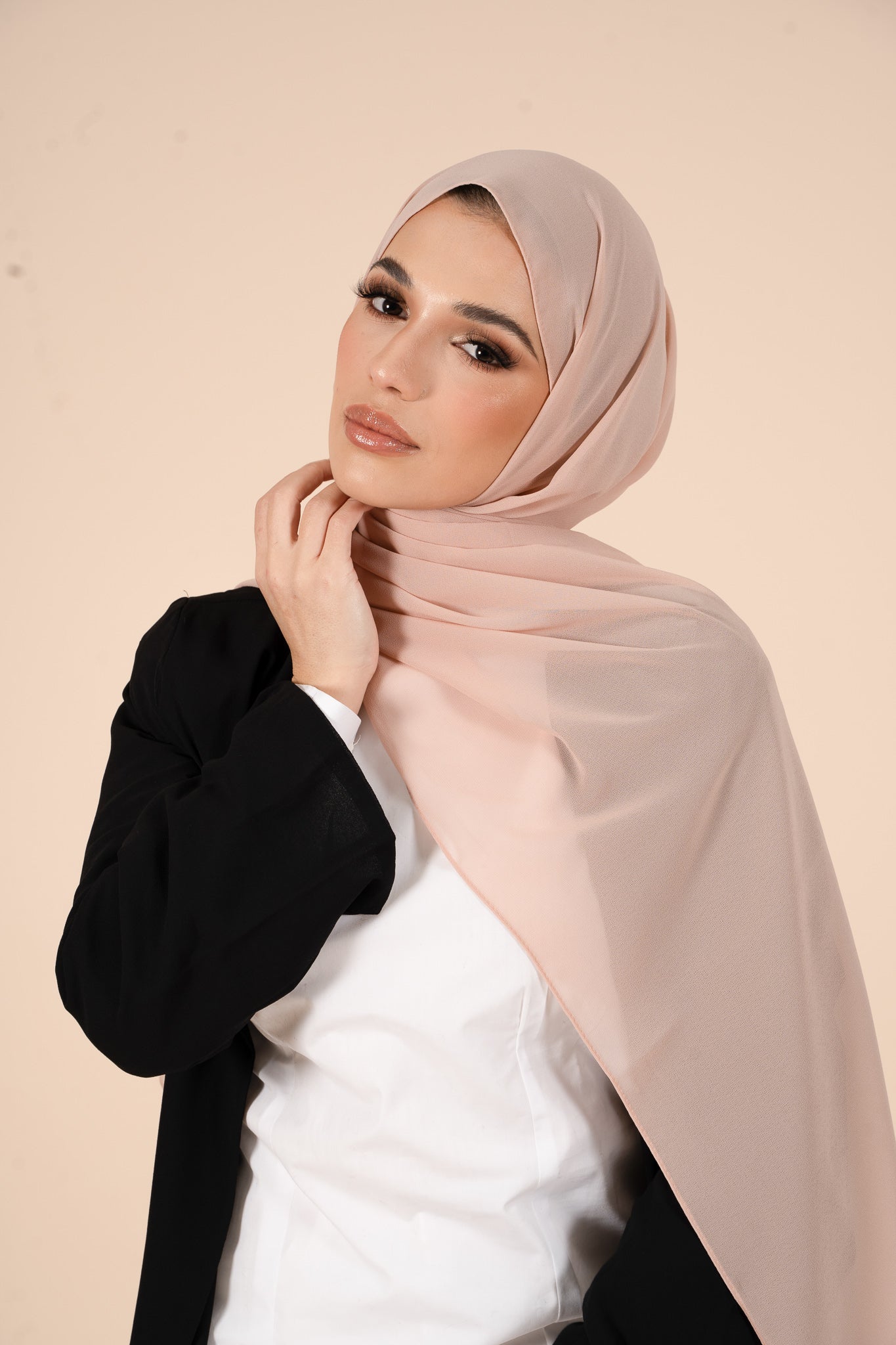 Nude Soft Crepe Hijab - CAVE