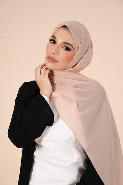 Nude Soft Crepe Hijab - CAVE