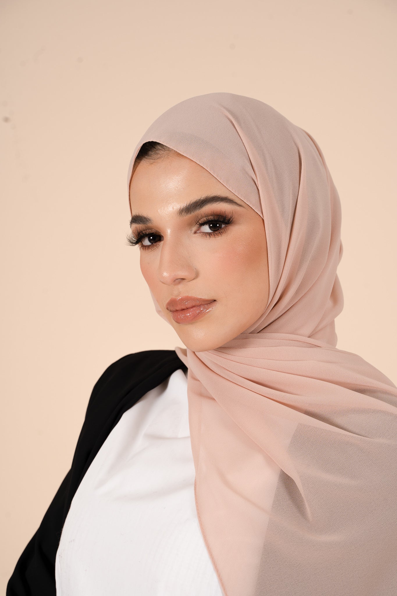 Nude Soft Crepe Hijab - CAVE