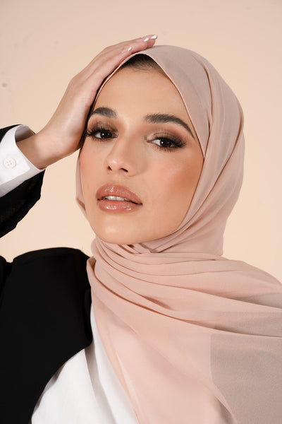 Nude Soft Crepe Hijab - CAVE