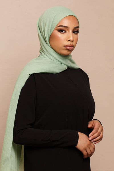 Olive Green Cotton & Silk Hijab - CAVE