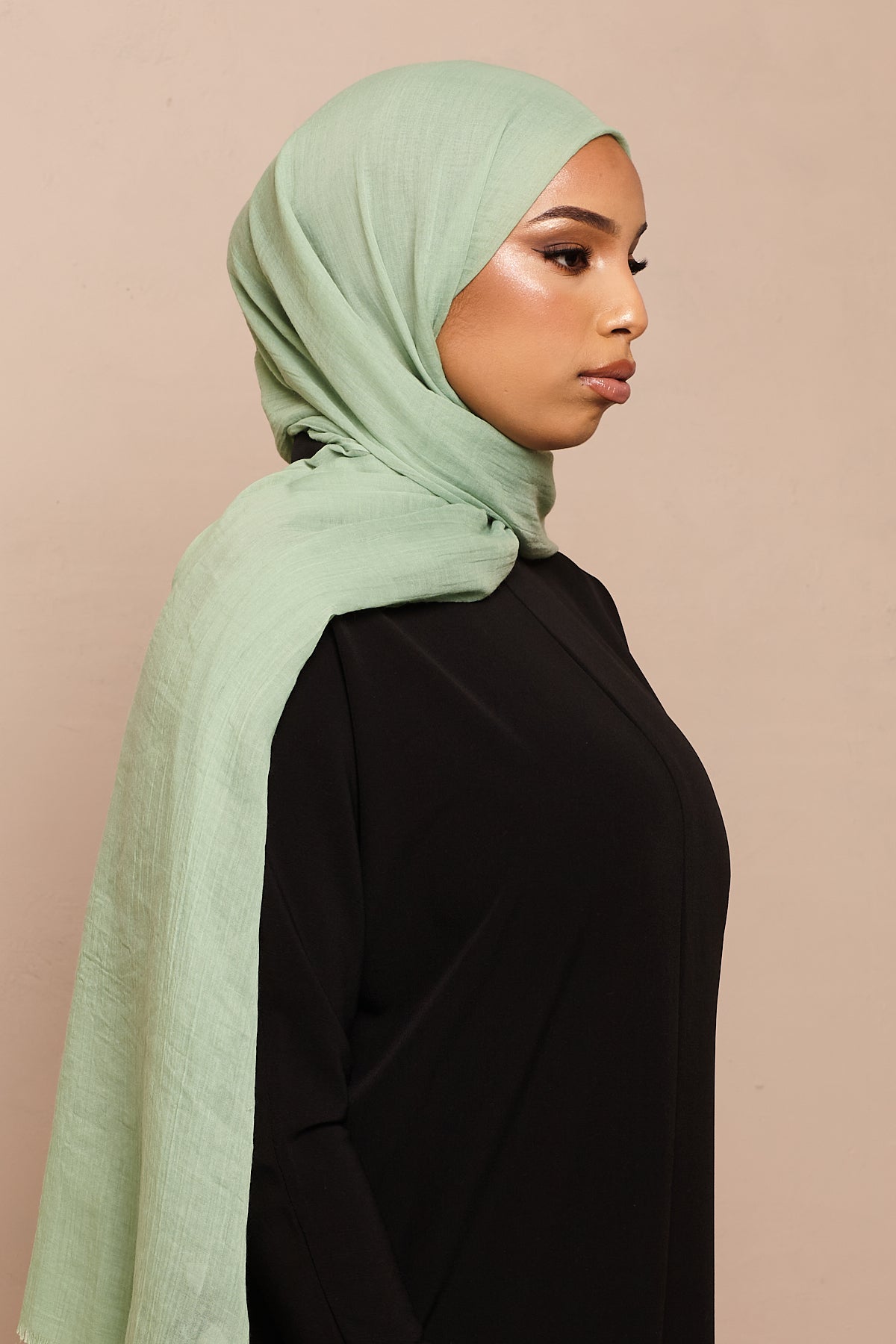 Olive Green Cotton & Silk Hijab - CAVE