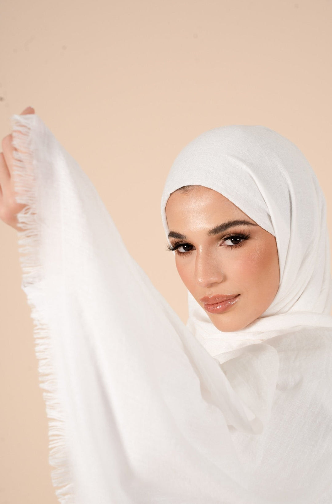 Oyster White Cotton & Wool Hijab - CAVE