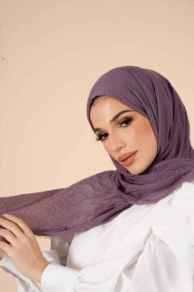 Paisley Purple Cotton & Silk Hijab - CAVE