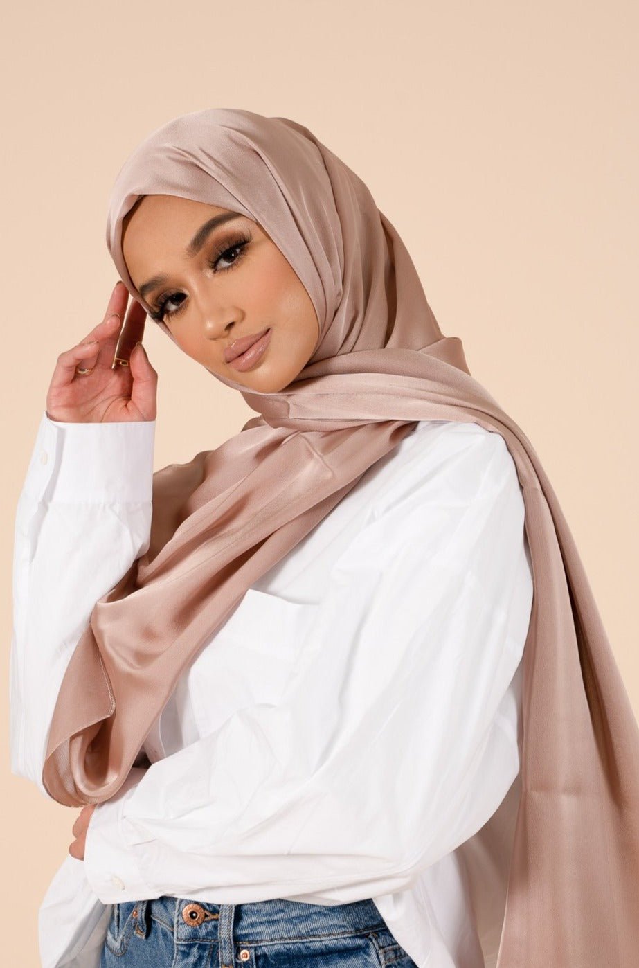 Pale Gold Soft Satin Hijab - CAVE