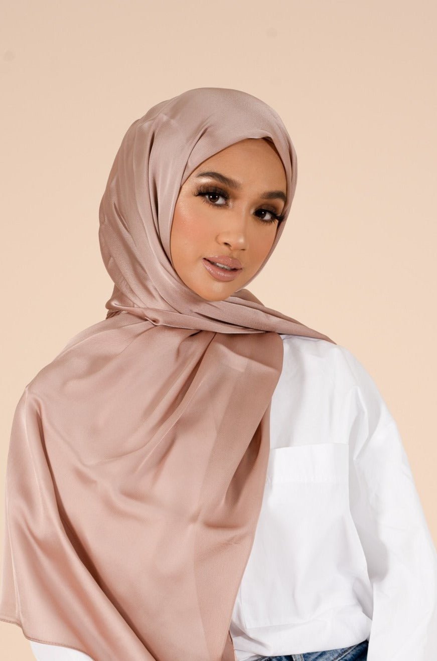 Pale Gold Soft Satin Hijab - CAVE