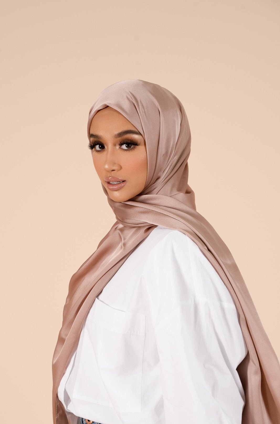 Pale Gold Soft Satin Hijab - CAVE