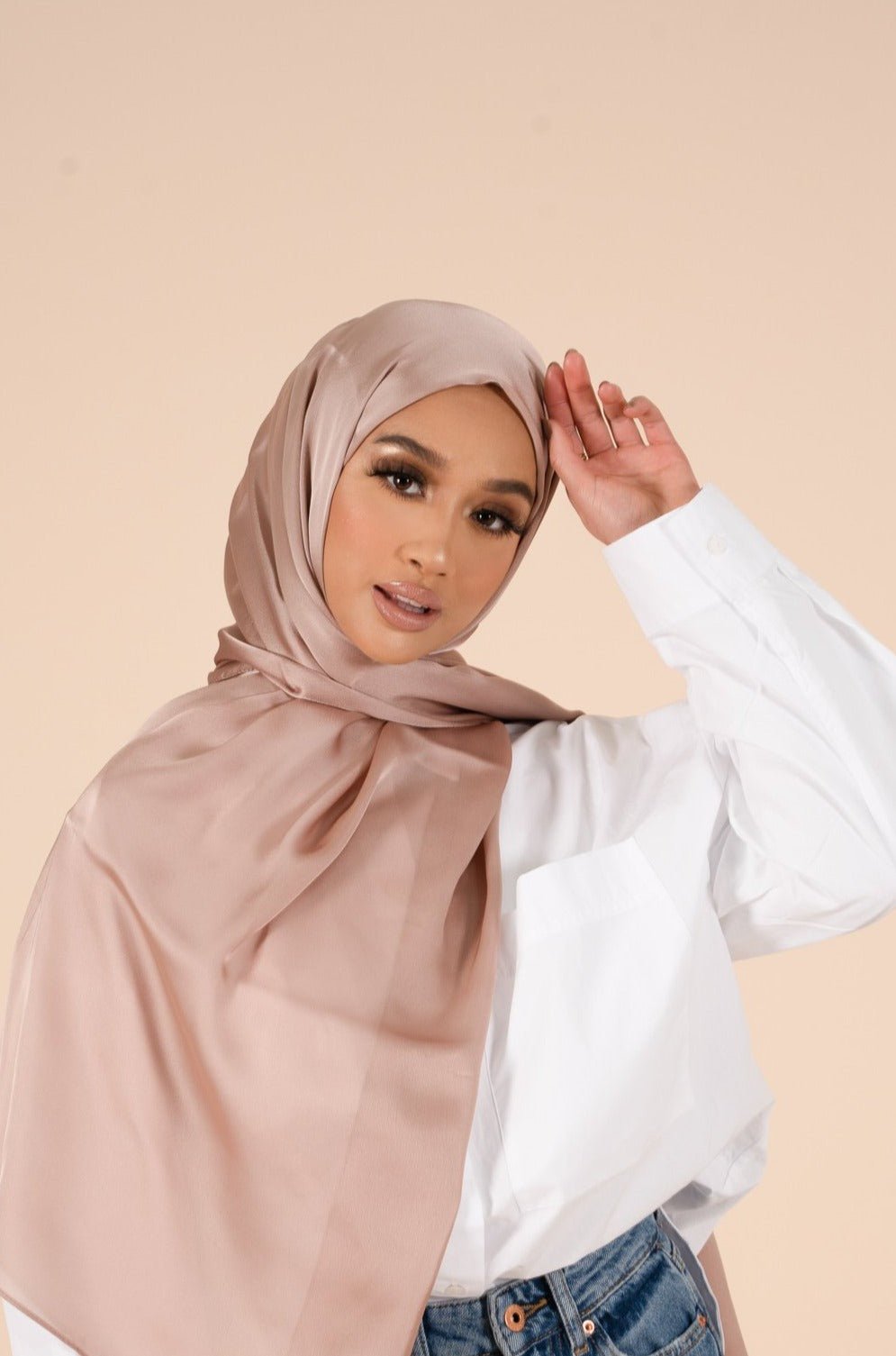 Pale Gold Soft Satin Hijab - CAVE