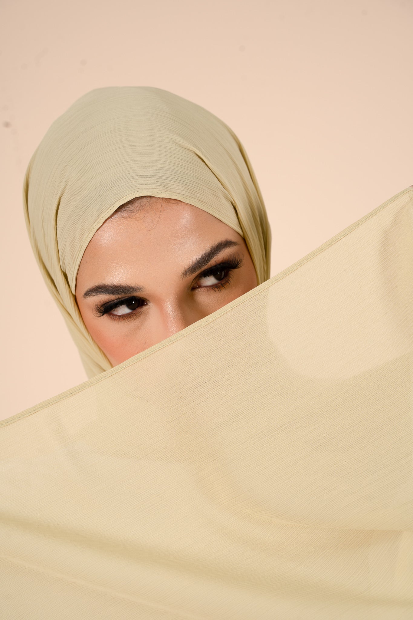 Pale Olive Crinkle Soft Crepe Hijab - CAVE