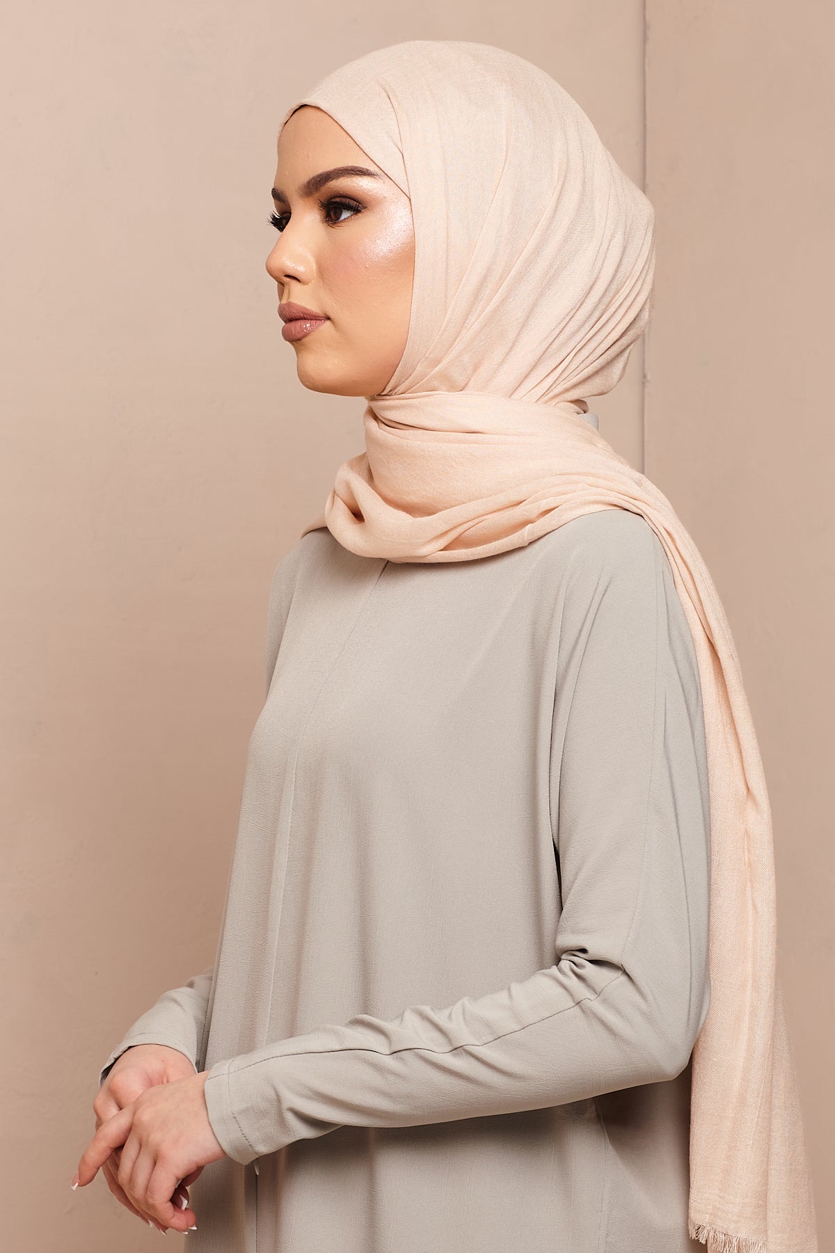 Pastel Rose Tan Lenzing Modal Hijab - CAVE