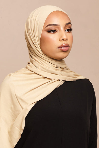 Pastel Yellow Bamboo Jersey Hijab - CAVE
