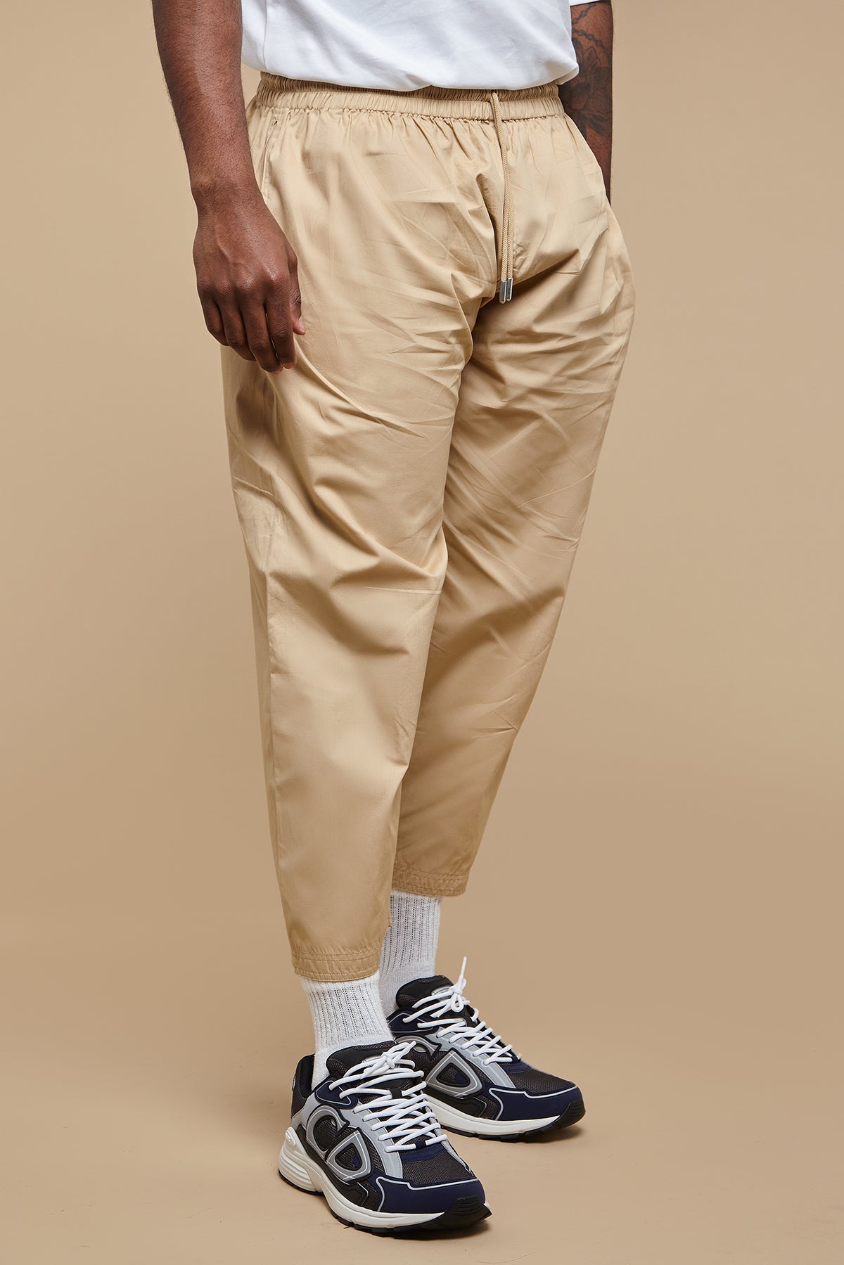 Pastel Yellow Wide Leg Cotton Trousers - CAVE