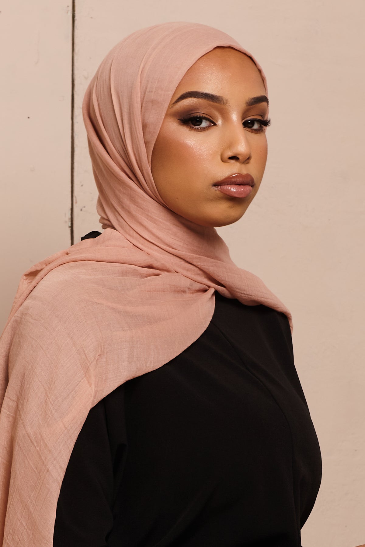 Peach Cotton & Silk Hijab - CAVE