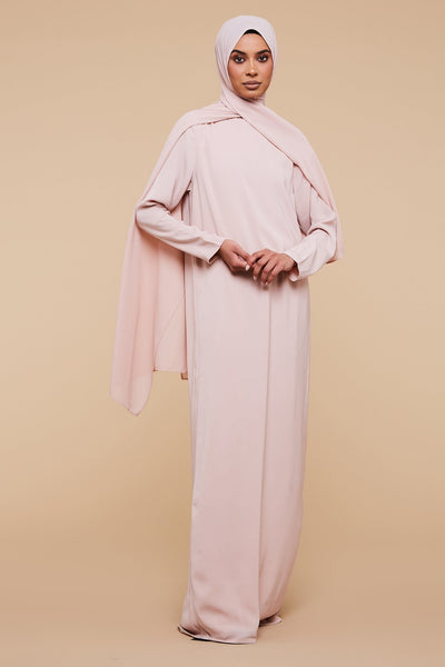 Pink High Classic Neck Abaya - CAVE