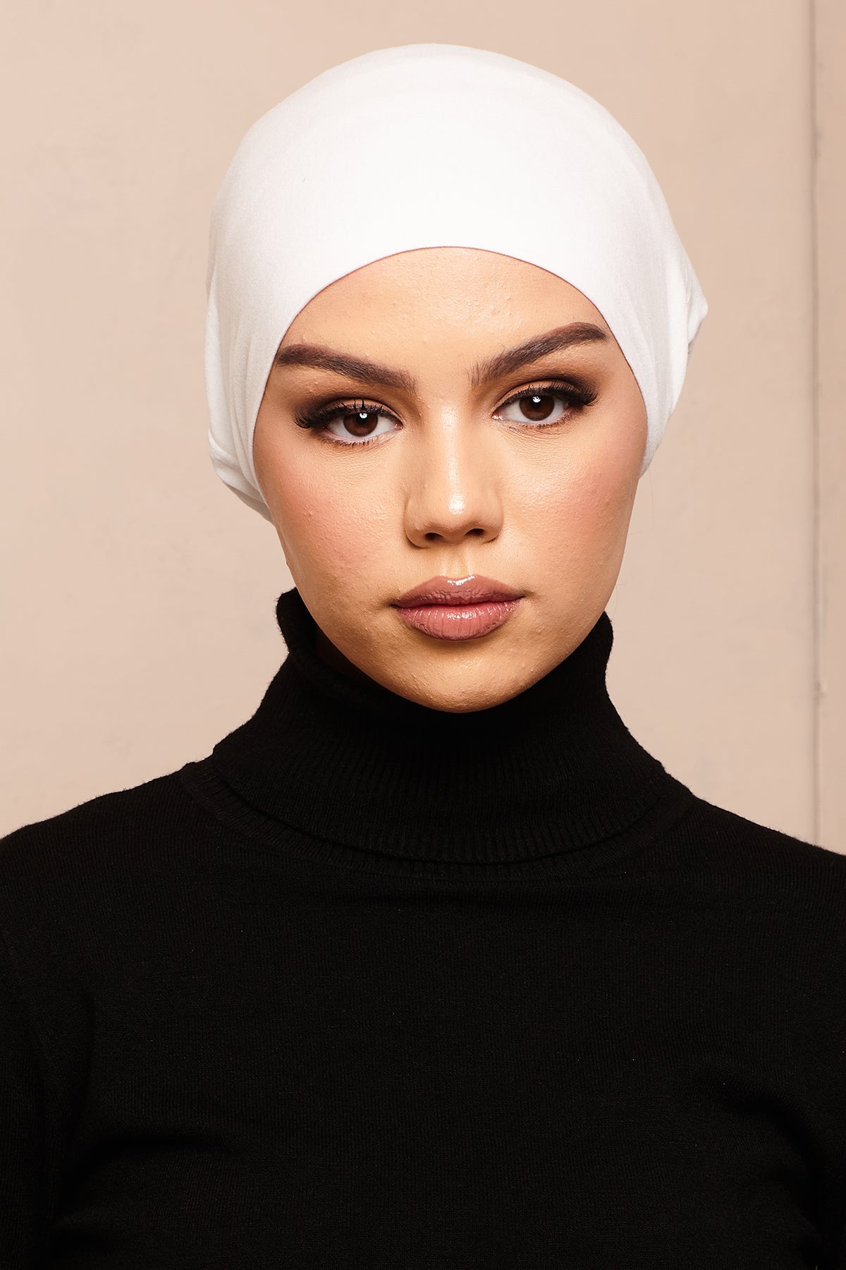 Pure White Bamboo Jersey Hijab Cap - CAVE